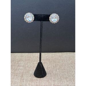 Large Crystal Statement Stud Earrings Round Rhinestone Posts